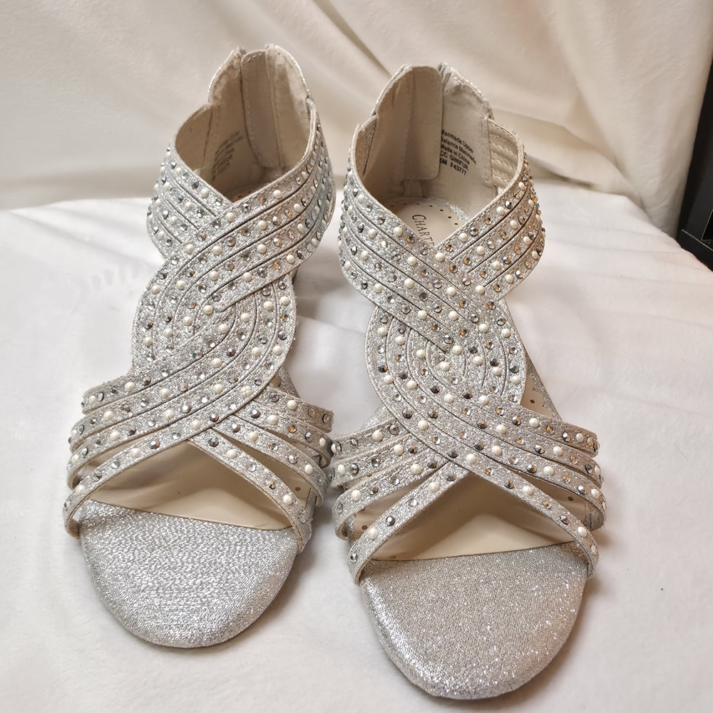 Charter Club Silver Embellished Sandals New